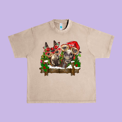 Christmas Donkeys Urban Heavy Tee Designed By Barkaloodesign