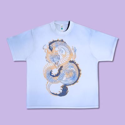 Urban Heavy Tee blue and orange dragon