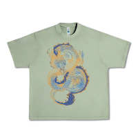 Oil Green blue and orange dragon Urban Heavy Tee - RanaPortraitStore