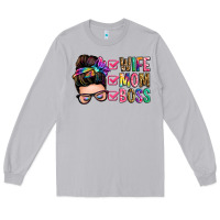 Moon Dust wife mom boss messy bun Long Sleeve Tee - Zillion Design Studio