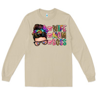 Mushroom wife mom boss messy bun Long Sleeve Tee - Zillion Design Studio