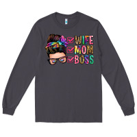 Smoke wife mom boss messy bun Long Sleeve Tee - Zillion Design Studio