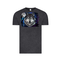 Vintage Black Wolf And Full Moon Vintage Tee - RanaPortraitStore