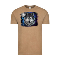 Vintage Coffee Wolf And Full Moon Vintage Tee - RanaPortraitStore