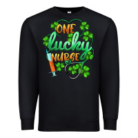 Black st.patricks one lucky nurse Premium Sweatshirt - BarkalooDesign