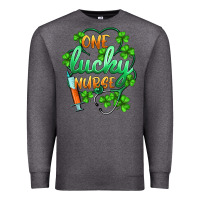 Charcoal Heather st.patricks one lucky nurse Premium Sweatshirt - BarkalooDesign
