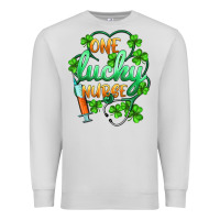 Dove Grey st.patricks one lucky nurse Premium Sweatshirt - BarkalooDesign