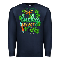 Navy st.patricks one lucky nurse Premium Sweatshirt - BarkalooDesign