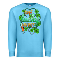 Ocean Blue st.patricks one lucky nurse Premium Sweatshirt - BarkalooDesign