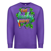 Purple st.patricks one lucky nurse Premium Sweatshirt - BarkalooDesign