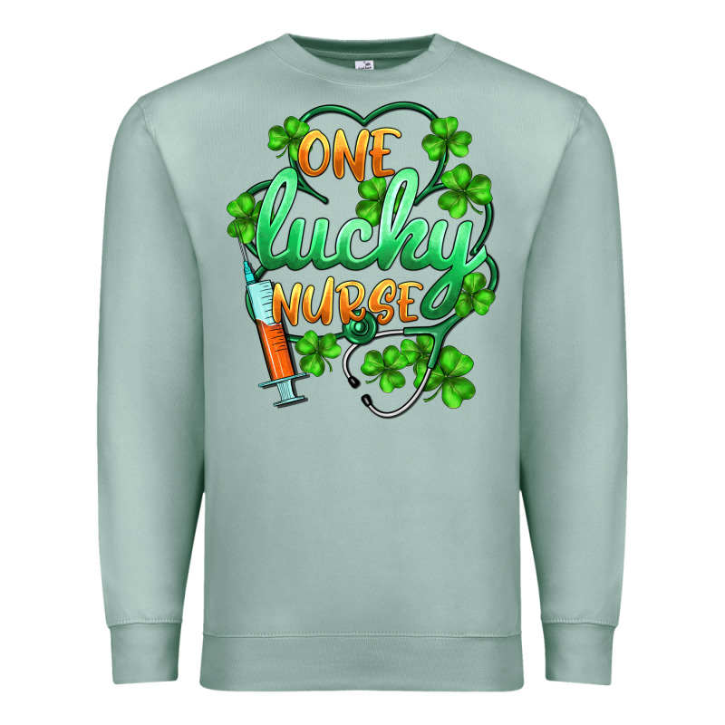 St.patricks One Lucky Nurse Premium Sweatshirt by BarkalooDesign | Teevron