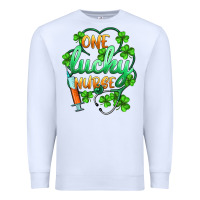White st.patricks one lucky nurse Premium Sweatshirt - BarkalooDesign