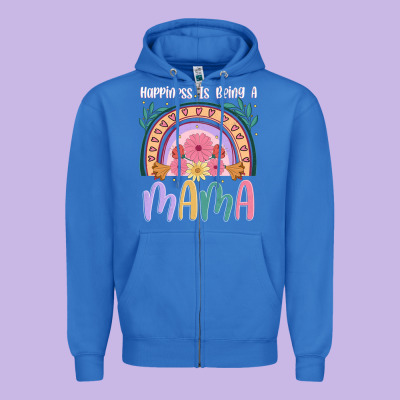 Happiness Is Being A Mama Zipper Hoodie Designed By Jahusdesignshop