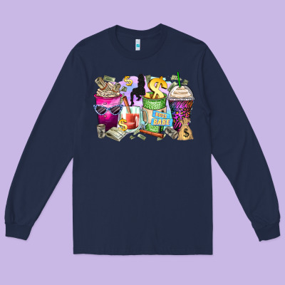 Boss Babe Coffee Cups Long Sleeve Tee Designed By Zillion Design Studio