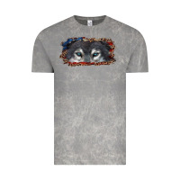 Cloud Rock Wolf eyes american flag Vintage Tee - RanaPortraitStore