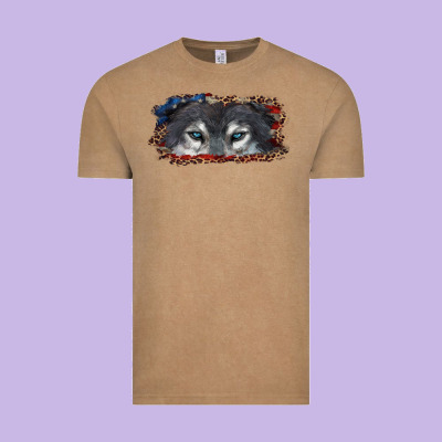 Vintage Tee Wolf eyes american flag
