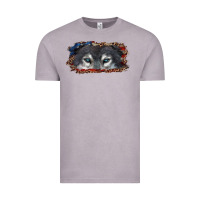 Vintage Zinc Wolf eyes american flag Vintage Tee - RanaPortraitStore