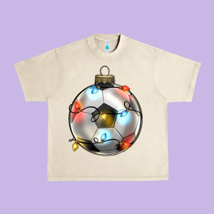 Christmas  Soccer Urban Heavy Tee Designed By Zillion Design Studio