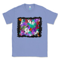 Colony Blue halloween ghost and turquoise glitter background Classic Tee - BundleAndBundleShop