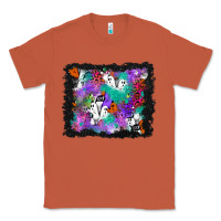 Copper halloween ghost and turquoise glitter background Classic Tee - BundleAndBundleShop