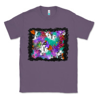 Lavender halloween ghost and turquoise glitter background Classic Tee - BundleAndBundleShop