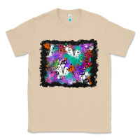 Mushroom halloween ghost and turquoise glitter background Classic Tee - BundleAndBundleShop