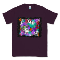 Plum halloween ghost and turquoise glitter background Classic Tee - BundleAndBundleShop