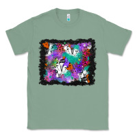 Sage halloween ghost and turquoise glitter background Classic Tee - BundleAndBundleShop