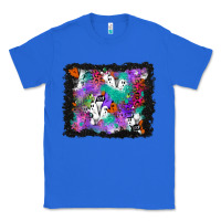 True Royal halloween ghost and turquoise glitter background Classic Tee - BundleAndBundleShop