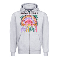Heather Grey happiness is being a mama Zipper Hoodie - JahusDesignShop