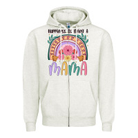 Oatmeal Heather happiness is being a mama Zipper Hoodie - JahusDesignShop