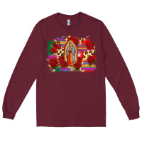 Burgundy Our Lady of Guadalupe Long Sleeve Tee - CTS Tumbler Store