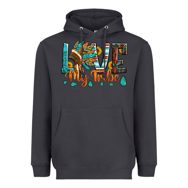 Love My Tribe Native American Indian Headdress Heavyweight Hoodie by Artiststas | Teevron