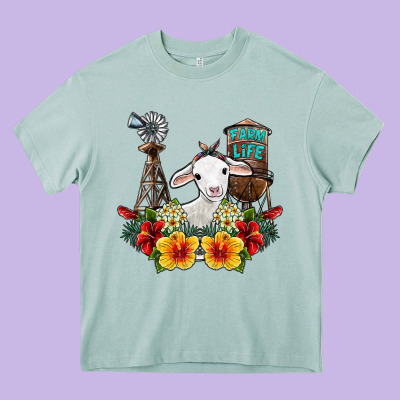 Farm Life Sheep Heavy Core Tee Designed By Sublimationcraftshop