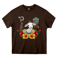 Chocolate Brown farm life sheep Heavy Core Tee - SublimationCraftShop