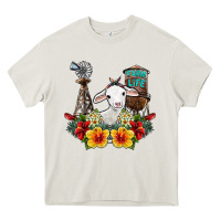 Cream farm life sheep Heavy Core Tee - SublimationCraftShop