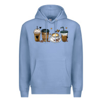 Colony Blue coffee latte coffee cups Premium Hoodie - MaliasSmallBusiness
