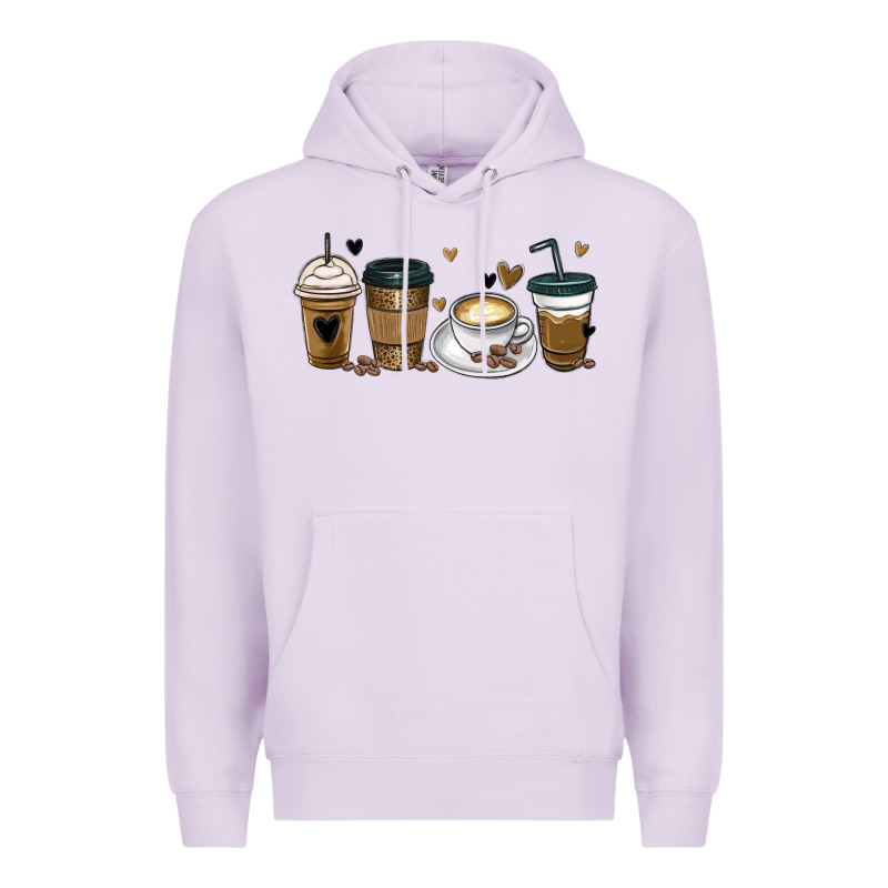 Coffee Latte Coffee Cups Premium Hoodie by MaliasSmallBusiness | Teevron