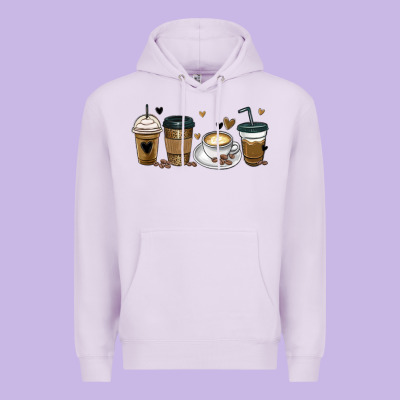 Coffee Latte Coffee Cups Premium Hoodie Designed By Maliassmallbusiness