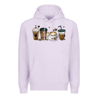 Lilac coffee latte coffee cups Premium Hoodie - MaliasSmallBusiness