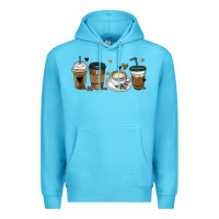 Ocean Blue coffee latte coffee cups Premium Hoodie - MaliasSmallBusiness