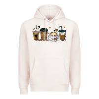 Pale Pink coffee latte coffee cups Premium Hoodie - MaliasSmallBusiness