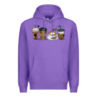 Purple coffee latte coffee cups Premium Hoodie - MaliasSmallBusiness