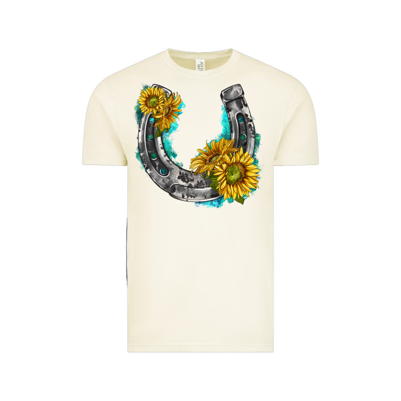 Horseshoe Cowhide And Sunflowers Vintage Tee by texasbilliewilder | Teevron