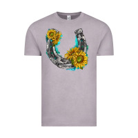 Vintage Zinc horseshoe cowhide and sunflowers Vintage Tee - texasbilliewilder