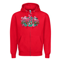 Red survivor Zipper Hoodie - AdoDesignShop