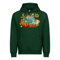 Forest Green Welcome Fall Pumpkins Urban Hoodie - BundleAndBundleShop