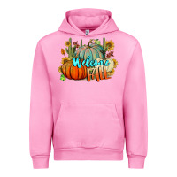 Fuchsia Pink Welcome Fall Pumpkins Urban Hoodie - BundleAndBundleShop