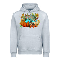 Heather Grey Welcome Fall Pumpkins Urban Hoodie - BundleAndBundleShop