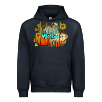 Navy Welcome Fall Pumpkins Urban Hoodie - BundleAndBundleShop